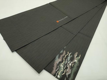 平和屋本店●極上 中国人間国宝 将雪英 太鼓柄袋帯 相良刺繍 バレリーナ 黒地 逸品 未使用 CZAA2159s5