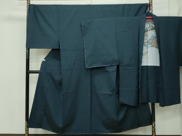 平和屋本店■極上　男性　キングサイズ　紬　アンサンブル　褐返色　逸品　未使用　CZAA2166s5