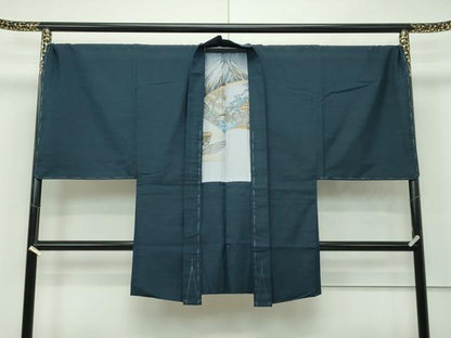 平和屋本店■極上　男性　キングサイズ　紬　アンサンブル　褐返色　逸品　未使用　CZAA2166s5