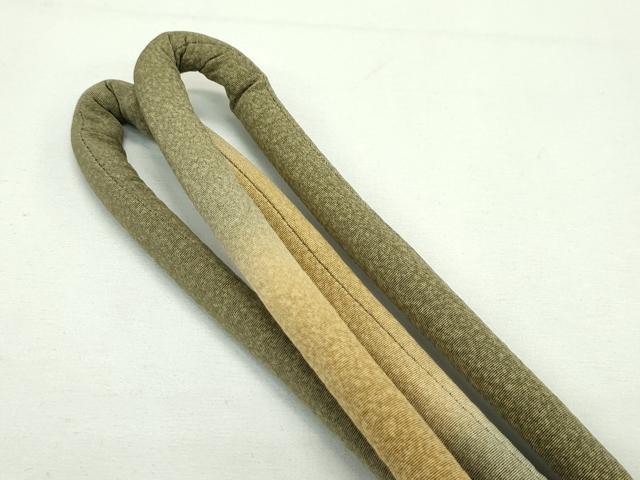 平和屋本店●京都の名門ブランド 銀花仙 帯締め・帯揚げセット 蔦の葉地紋 逸品 未使用 CZAA2187s5