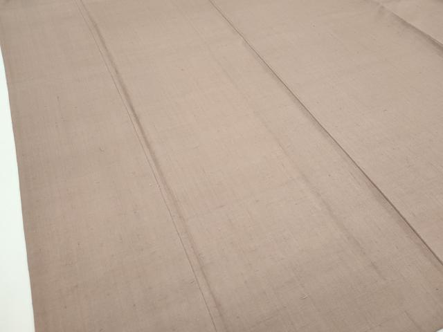 平和屋本店▽極上 結城紬 単衣 奥順謹製 はたおり娘 色無地 梅染色 証紙付き 逸品 未使用 CZAA2195s5