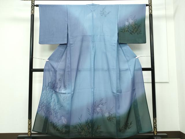 平和屋本店■極上　無双　紗袷　紗×絽　訪問着　鷺　暈し染め　金彩　さが美扱い　逸品　CZAA2197s5