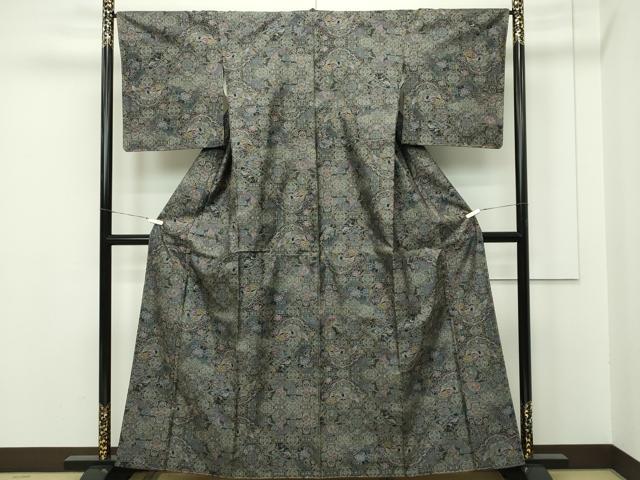 平和屋本店■極上　都喜ヱ門　本場大島紬　９マルキ　古典絵巻　藤絹織物謹製　証紙付き　逸品　CZAA2201s5