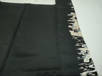 平和屋本店●極上 訪問着 風景文 黒地 逸品 CZAA2216s5
