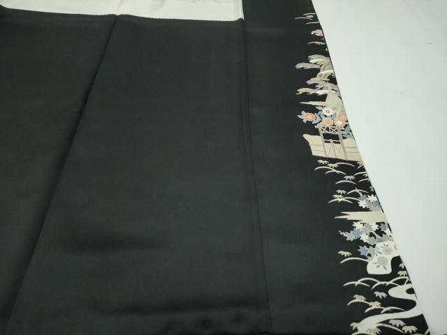 平和屋本店●極上 訪問着 風景文 黒地 逸品 CZAA2216s5