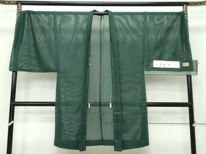 平和屋本店■極上　夏物　男性　キングサイズ　塵除け　羽織　だんご紗　天鵞絨　証紙・たとう紙付き　逸品　未使用　CZAA2341s5