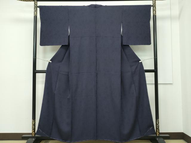 平和屋本店■極上　色無地　黒紅色　花唐草地紋　さが美扱い　逸品　未使用　CZAA2235s5
