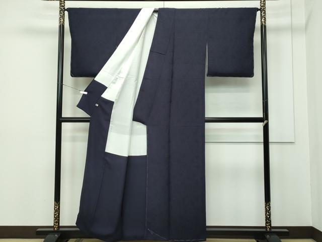 平和屋本店■極上　色無地　黒紅色　花唐草地紋　さが美扱い　逸品　未使用　CZAA2235s5