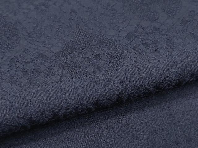 平和屋本店■極上　色無地　黒紅色　花唐草地紋　さが美扱い　逸品　未使用　CZAA2235s5