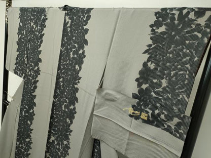 平和屋本店■極上　キモノデザイナー　斉藤上太郎　訪問着　草花文　反端付き　逸品　CZAA2240s5