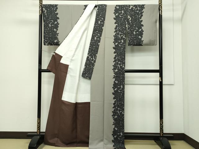 平和屋本店■極上　キモノデザイナー　斉藤上太郎　訪問着　草花文　反端付き　逸品　CZAA2240s5