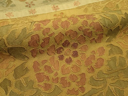 平和屋本店●極上 小紋 総刺繍 スワトウ刺繍 草花横段文 逸品 CZAA2250s5