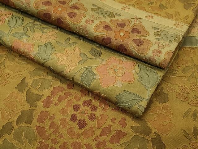 平和屋本店●極上 小紋 総刺繍 スワトウ刺繍 草花横段文 逸品 CZAA2250s5