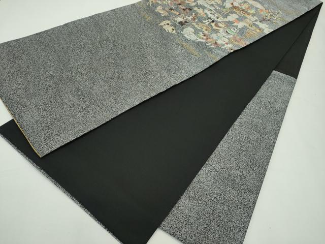 平和屋本店■極上　太鼓柄京袋帯　ワンチャン大集合　犬　金糸　逸品　CZAA2251s5