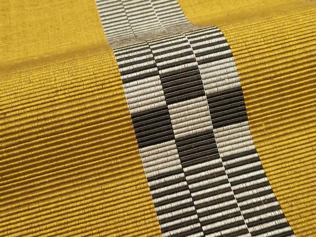 平和屋本店■極上　本場黄八丈　紬　八寸名古屋帯　証紙付き　逸品　未使用　CZAA2263s5