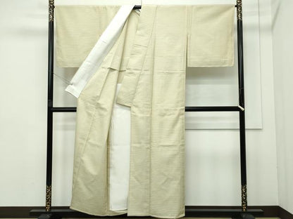 平和屋本店■極上　本塩沢　やまだ織　単衣　桑原タツノ作　証紙付き　逸品　未使用　CZAA2273s5