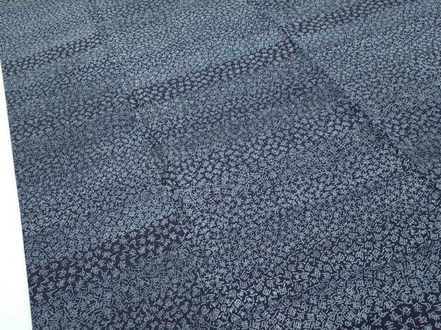 平和屋本店■極上　天然灰汁発酵建本藍　藍染師　大沢石雄　藍香房　小紋　横段文字文　証明書・紙タグ・反端付き　逸品　CZAA2287s5 平和屋本店○極上 天然灰汁発酵建本藍 藍染師 大沢石雄 藍香