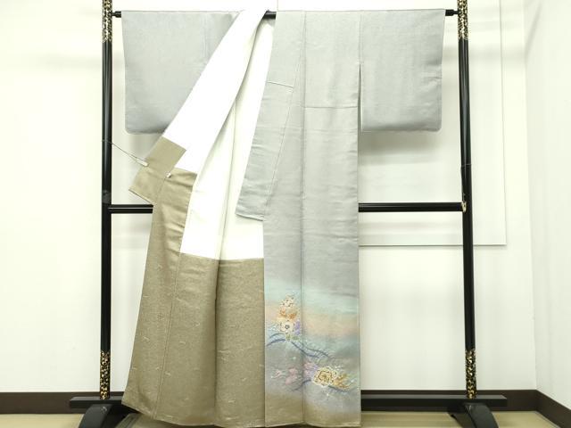 平和屋本店■最高級　久保田一竹　幻の辻が花　色留訪問着　絞り　金通し地　反端付き　逸品　未使用　CZAA2289s5