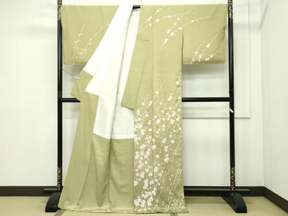 平和屋本店●極上　本加賀友禅作家　小田美知代　訪問着　枝花文　木蘭色地　逸品　未使用　CZAA4755s6