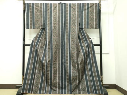 平和屋本店■極上　都喜ヱ門　本場大島紬　泥染め　9マルキ　正倉院鳳凰間道　藤絹織物謹製　逸品　CZAA2296s5