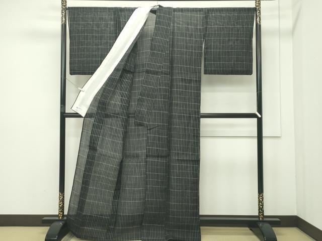 平和屋本店＊極上 夏物 紗紬・長襦袢セット 格子柄 やまと誂製 半衿刺繍 逸品 CZAA2297s5