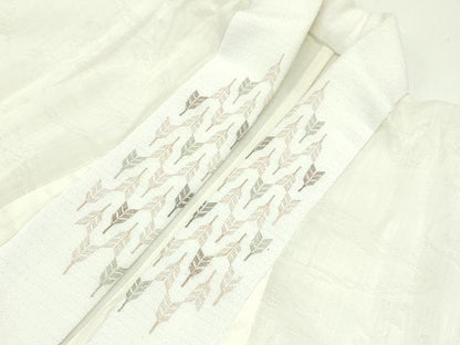 平和屋本店＊極上 夏物 紗紬・長襦袢セット 格子柄 やまと誂製 半衿刺繍 逸品 CZAA2297s5