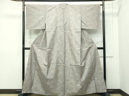 平和屋本店●極上 本場大島紬 葡萄蔦の葉文 大山謹製 胡桃染色地 証紙付き 逸品 未使用 CZAA2298s5