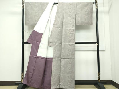 平和屋本店●極上 本場大島紬 葡萄蔦の葉文 大山謹製 胡桃染色地 証紙付き 逸品 未使用 CZAA2298s5