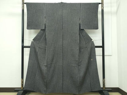 平和屋本店▽極上 池田重子コレクション 小紋 単衣 鹿の子間道 黒地 逸品 未使用 CZAA2299s5