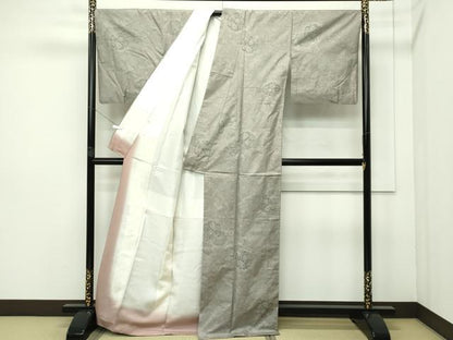 平和屋本店■極上　都喜ヱ門　本場大島紬　9マルキ　雪輪花蝶文　藤絹織物謹製　逸品　CZAA2310s5