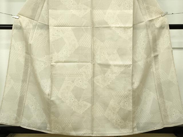 D71 夏塩沢　本塩沢　訪問着　110亀甲　正絹　夏着物　極美品 平和屋本店□極上 夏物 本塩沢 夏塩沢 110亀甲 切嵌吉祥花