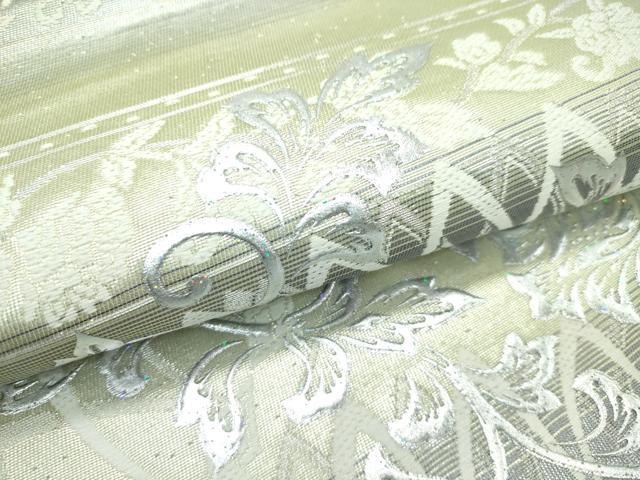 平和屋本店■極上　金彩友禅　卓越技能者・名工・和田光正　六通柄袋帯　花唐草文　銀彩　逸品　CZAA2324s5