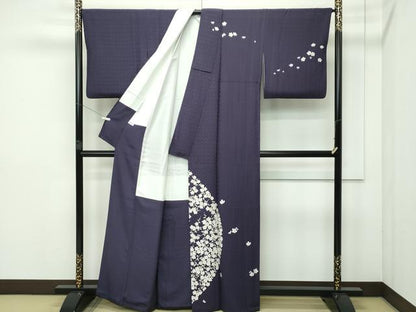 平和屋本店■極上　山口美術織物　皇室　伊勢神宮御用　西陣織　訪問着　総刺繍　錦繍　枝花文　金糸　滅紫色地　冊子付　逸品　CZAA2358s5