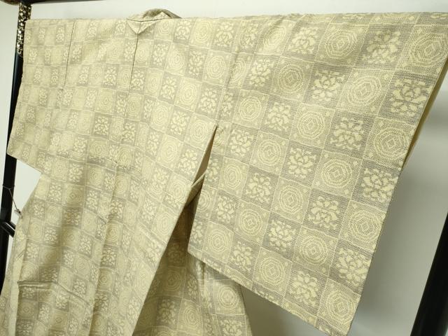 結城紬 裄66 上品な花柄 格子の地模様 付下げ 真綿 正絹 T-6566 楽天市場】真綿結城紬 鰹縞文様 ブルー系【つむぎ】【かつお縞