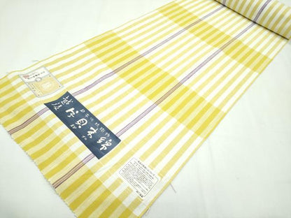 平和屋本店■極上　越後片貝木綿　紺仁謹製　反物　小千谷織物　証紙付き　着尺　綿　逸品　未使用　CZAA2371s5