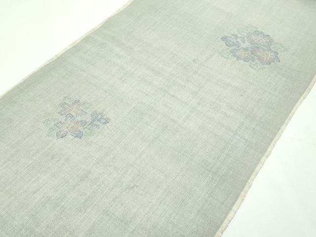 平和屋本店●極上 本場結城紬 重要無形文化財 反物 奥順謹製 100亀甲 草花文 蕎麦切色地 三越扱い 証紙付き 着尺 逸品 未使用 CZAA2372s5