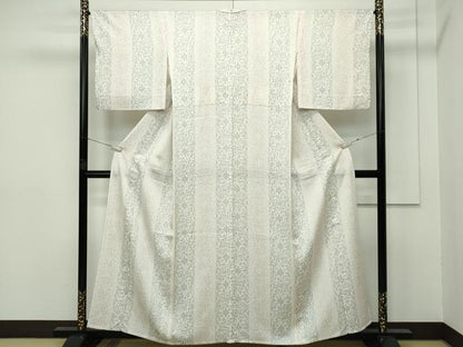平和屋本店▽極上 小紋 単衣 花唐草間道 逸品 CZAA2387s5