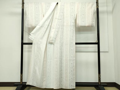 平和屋本店▽極上 小紋 単衣 花唐草間道 逸品 CZAA2387s5