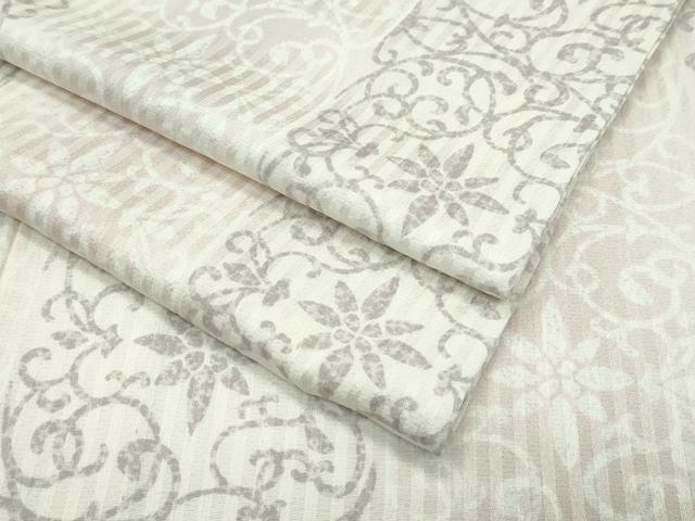 平和屋本店▽極上 小紋 単衣 花唐草間道 逸品 CZAA2387s5