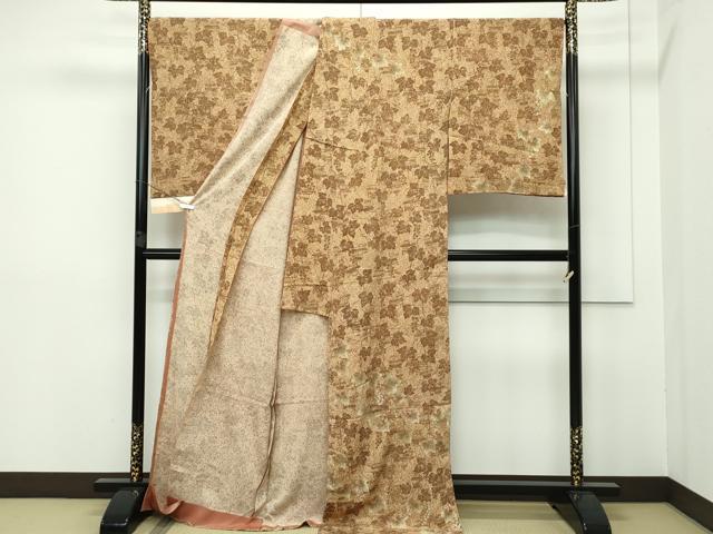 平和屋本店■極上　京の名門　友禅　染の北川　訪問着　仮絵羽　刺繍　葡萄蔦の葉文　たたき染め　逸品　未使用　CZAA2392s5