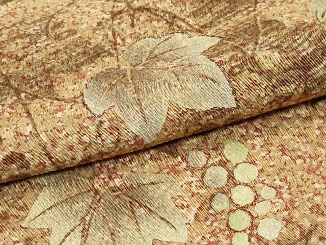 平和屋本店■極上　京の名門　友禅　染の北川　訪問着　仮絵羽　刺繍　葡萄蔦の葉文　たたき染め　逸品　未使用　CZAA2392s5