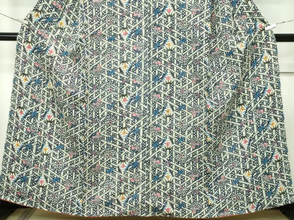 平和屋本店■極上　本場琉球紅型　藤村玲子　小紋　サヤ形に丸紋文様　カラーコピー付き　逸品　未使用　CZAA2412s5