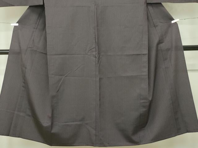 平和屋本店▽極上 男性 キングサイズ お召 単衣 縞 逸品 CZAA2420s5