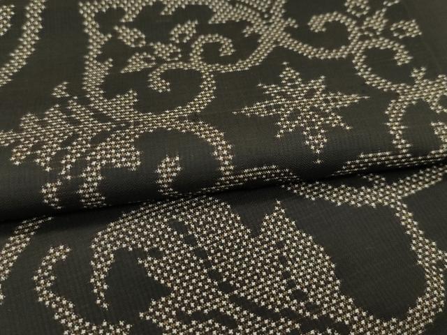 平和屋本店□極上 本場大島紬 加納別誂 泥染め 7マルキ 葡萄唐草