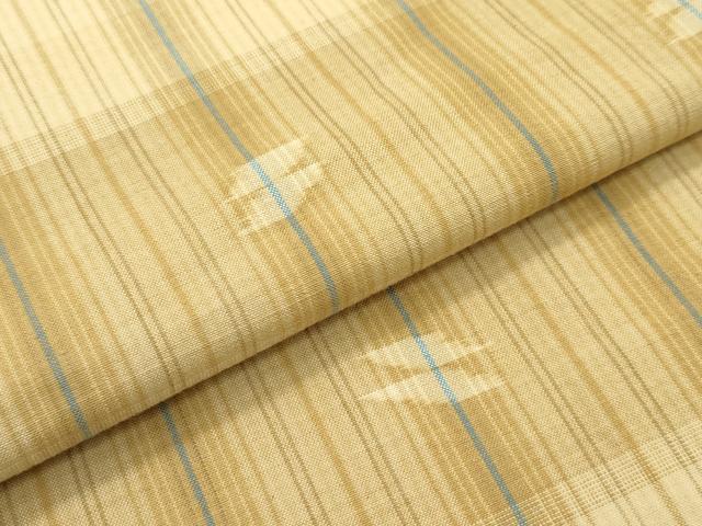 平和屋本店■超希少　琉球美絣　木綿　反端付き　逸品　CZAA2443s5