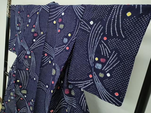 平和屋本店■極上　夏物　浴衣　有松鳴海絞り　露芝文　綿　逸品　未使用　CZAA2457s5