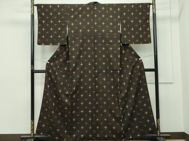 平和屋本店□極上 国指定重要無形文化財 本場久米島紬 手織 