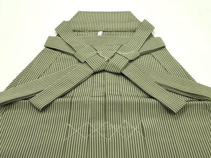 平和屋本店●極上 男性 馬乗り袴 縞 逸品 未使用 CZAA2480s5