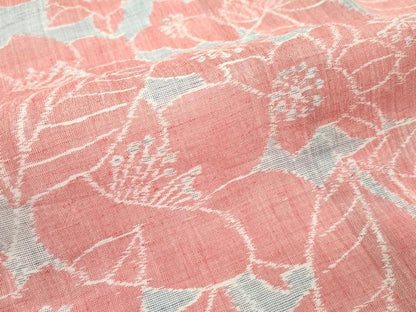平和屋本店■極上　夏物　本場小千谷ちぢみ　草花文　麻　逸品　未使用　CZAA2483s5