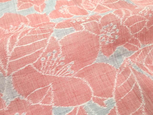平和屋本店■極上　夏物　本場小千谷ちぢみ　草花文　麻　逸品　未使用　CZAA2483s5